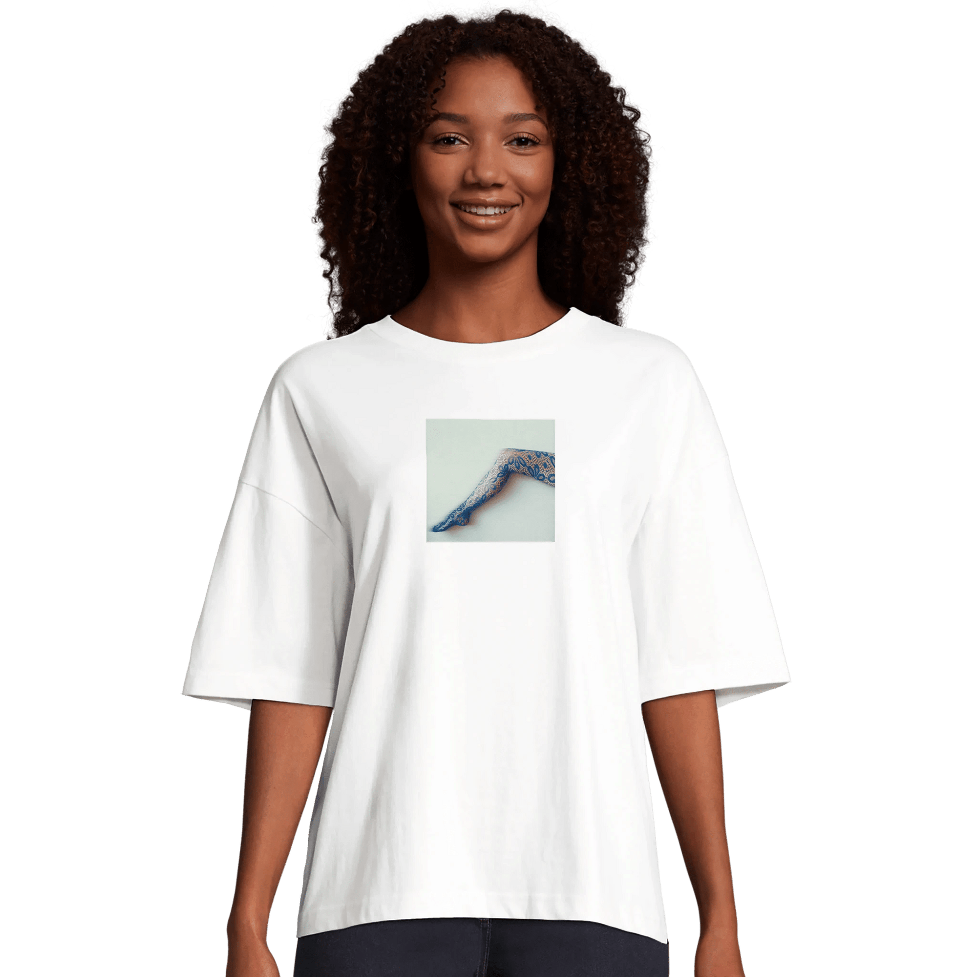 Jazzy - "Lacey Leg" T-shirt White XS 7