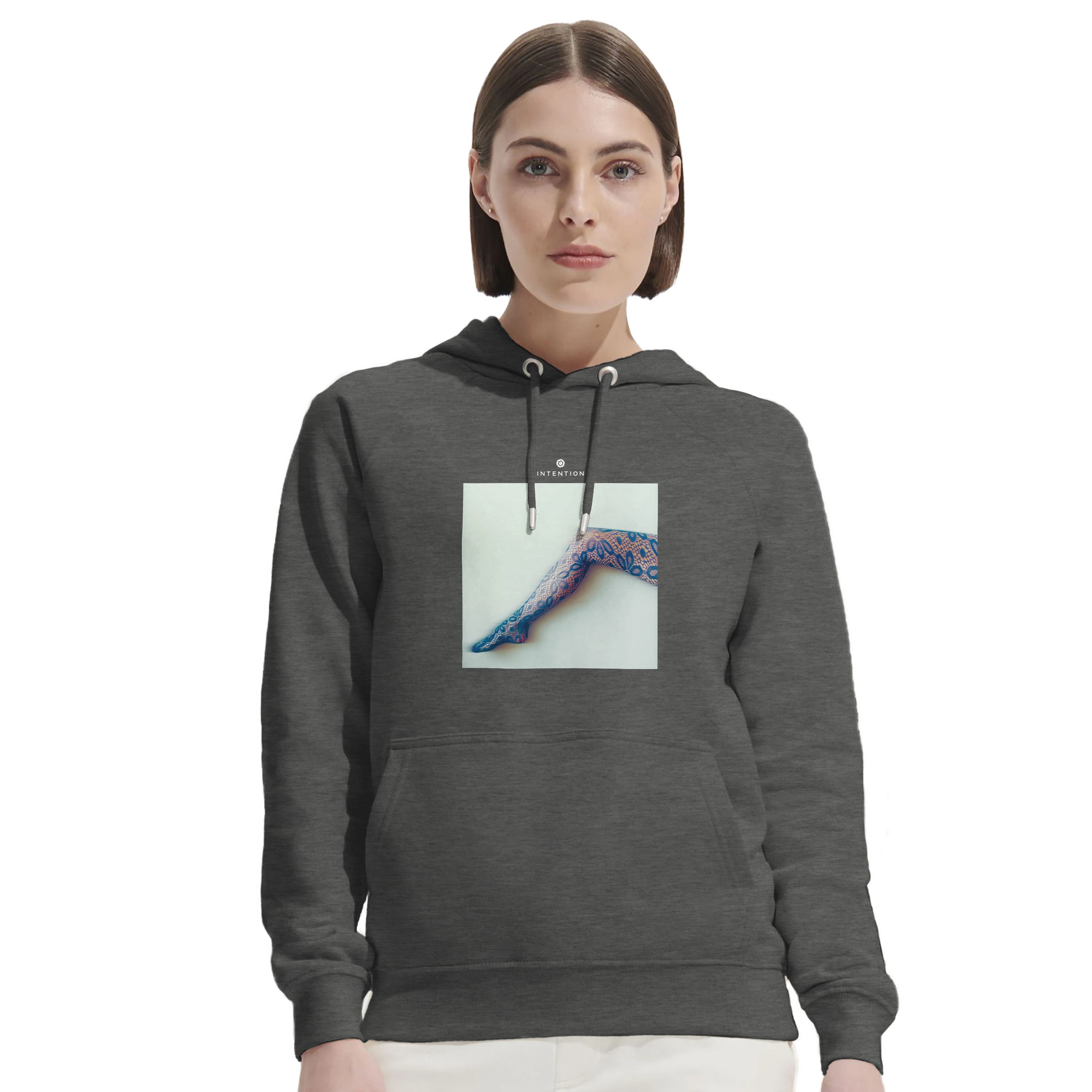 Jazzy - "Lacey Leg" Hoodie Grey Melange 5