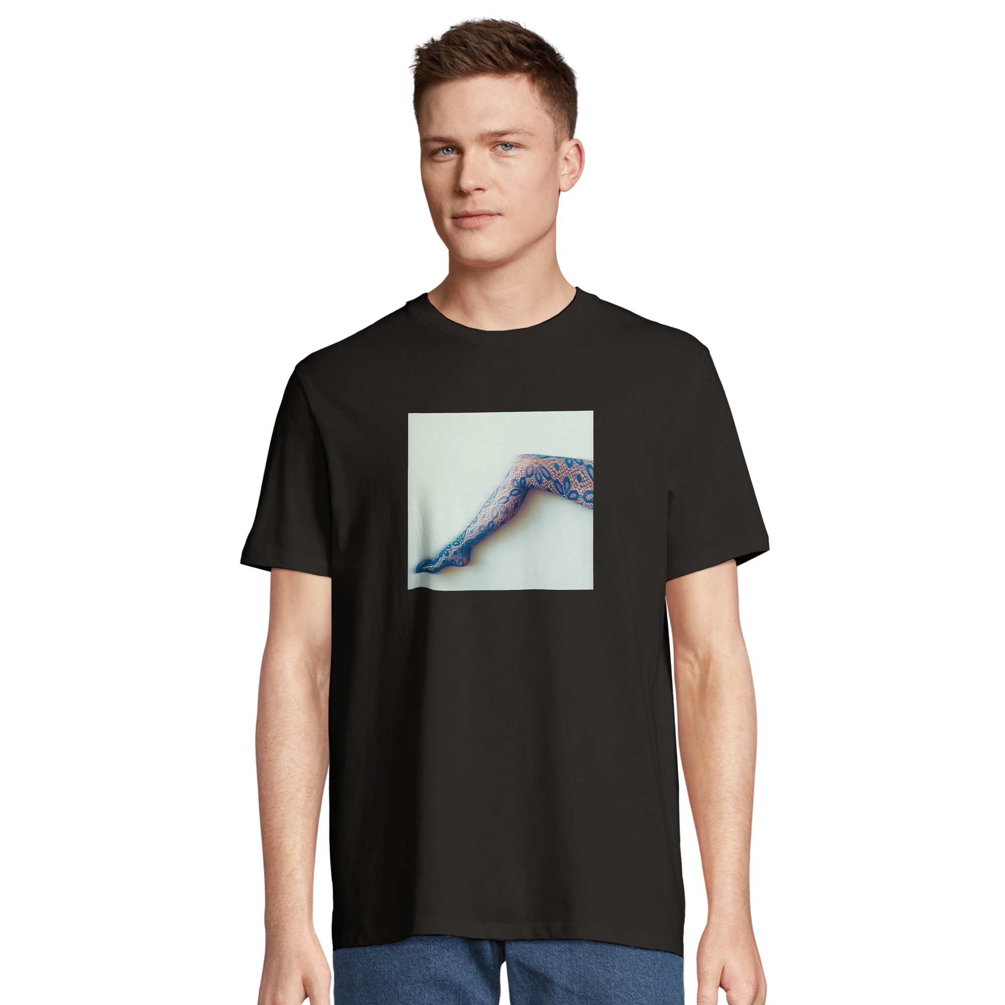 Jazzy - "Lacey Leg" T-shirt Deep Black 4