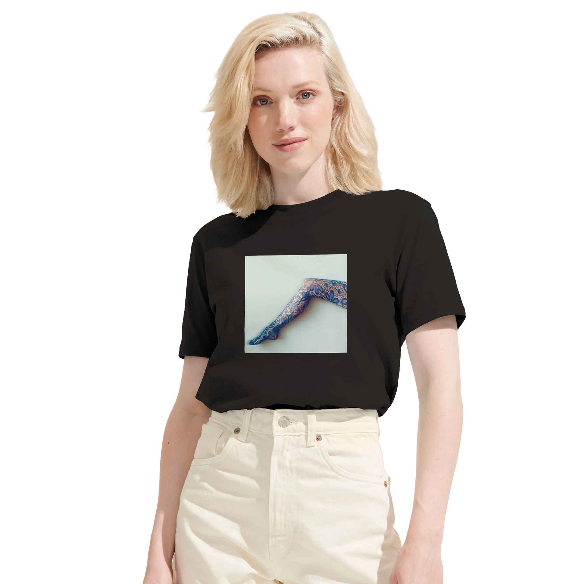 Jazzy - "Lacey Leg" T-shirt Deep Black 6