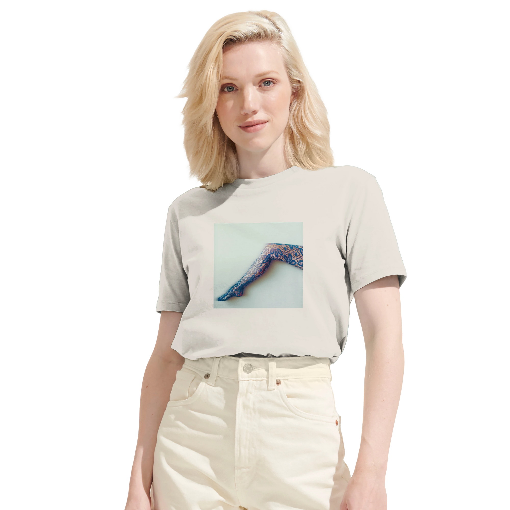 Jazzy - "Lacey Leg" T-shirt Off White 7