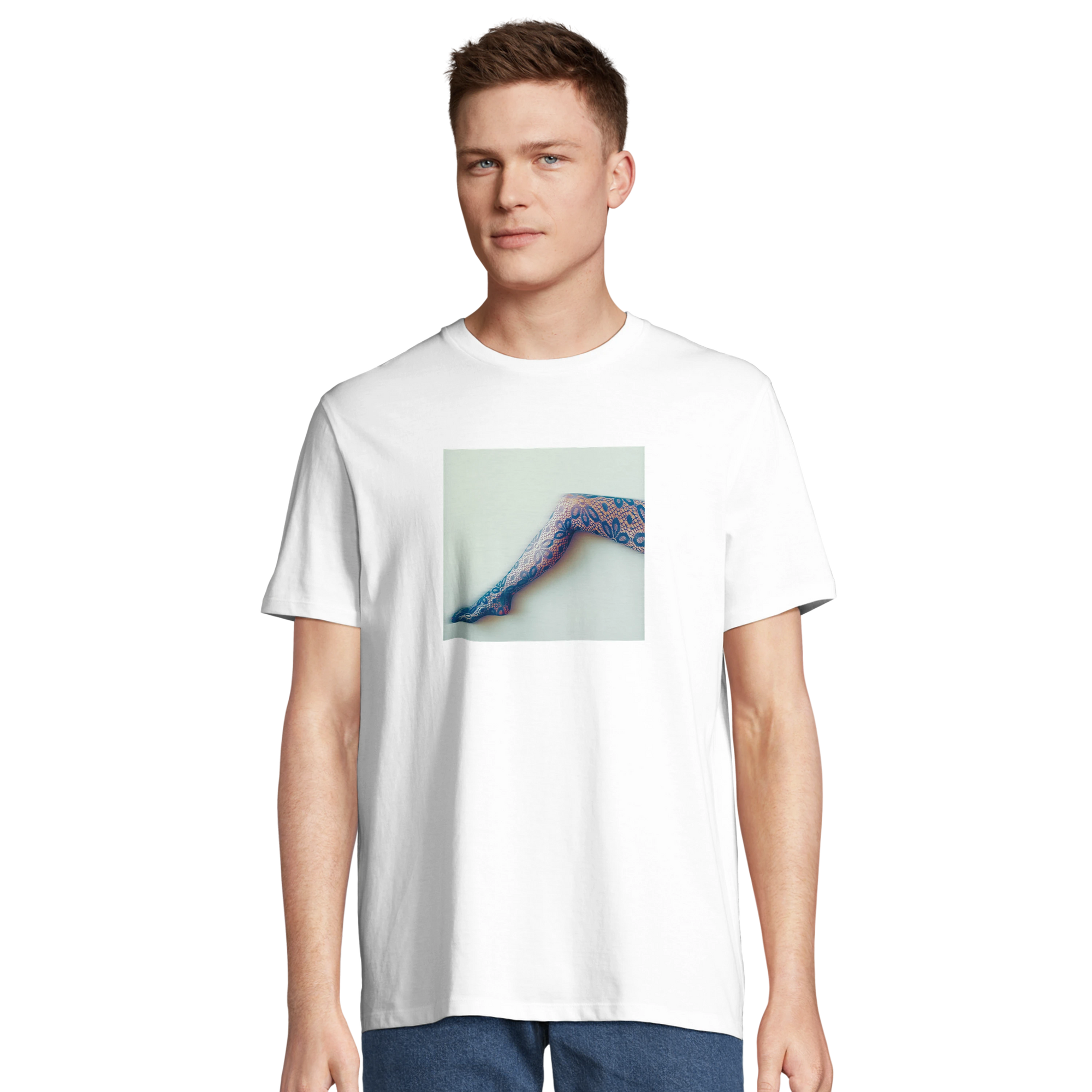 Jazzy - "Lacey Leg" T-shirt White 4