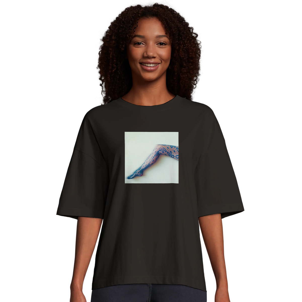 Jazzy - "Lacey Leg" T-shirt Deep Black 3