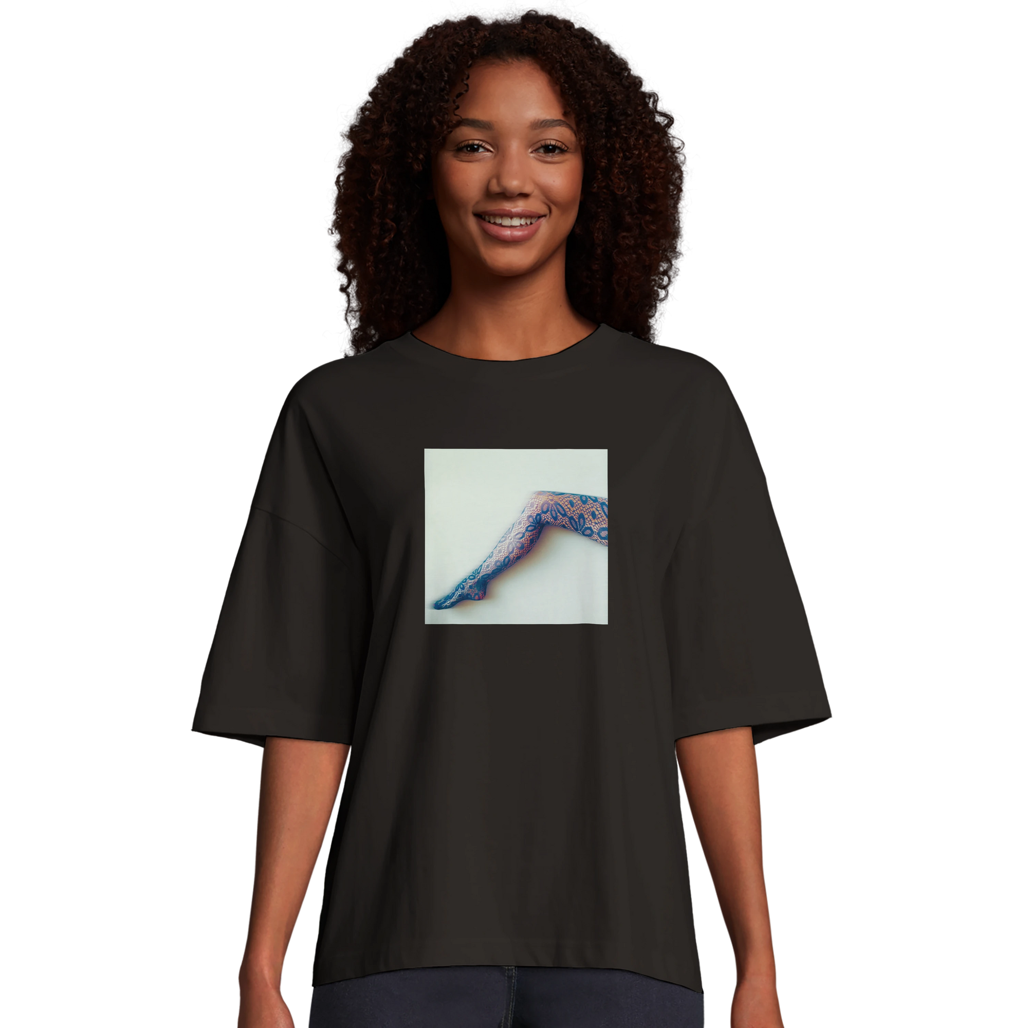 Jazzy - "Lacey Leg" T-shirt Deep Black 3
