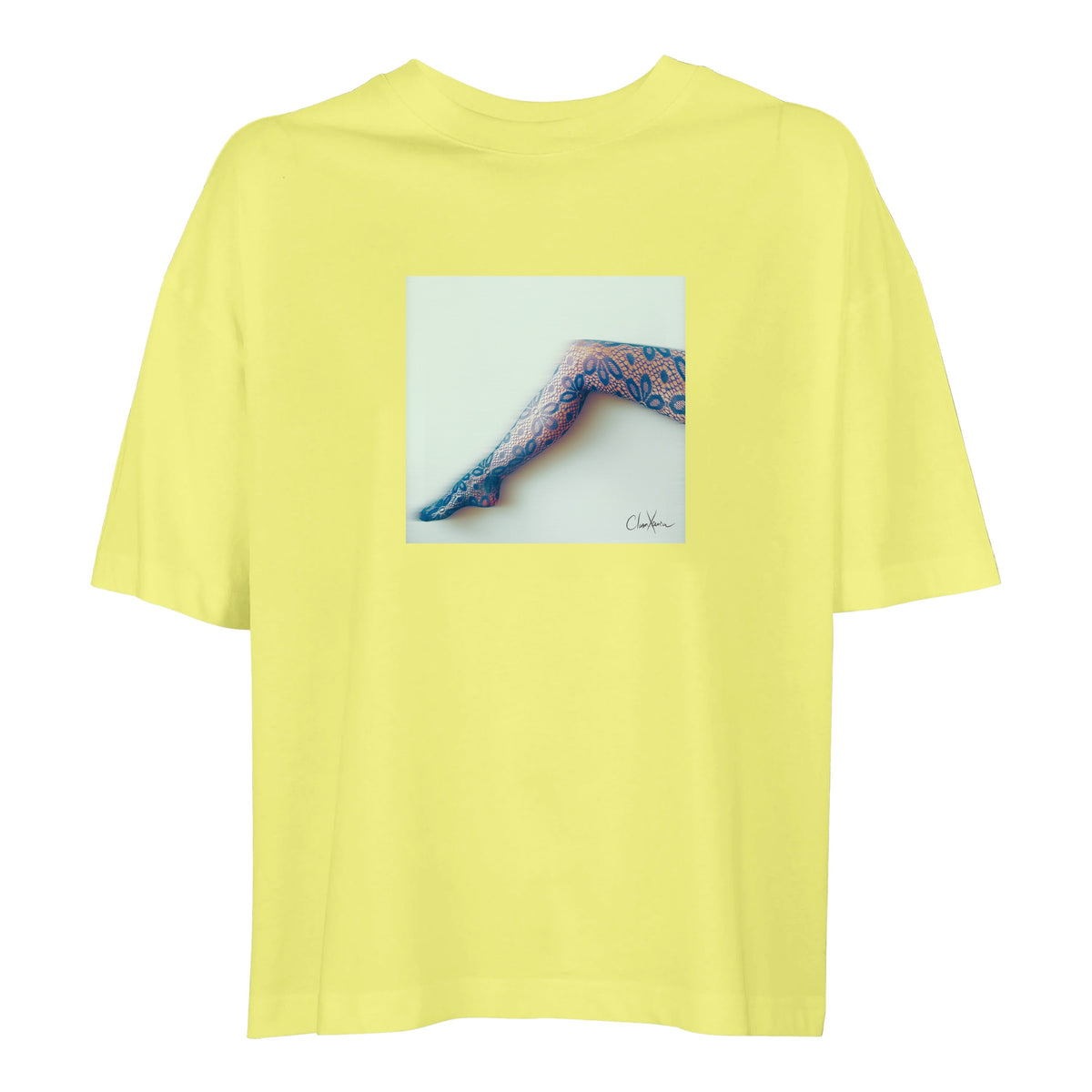Jazzy - "Lacey Leg" T-shirt Light Yellow 1
