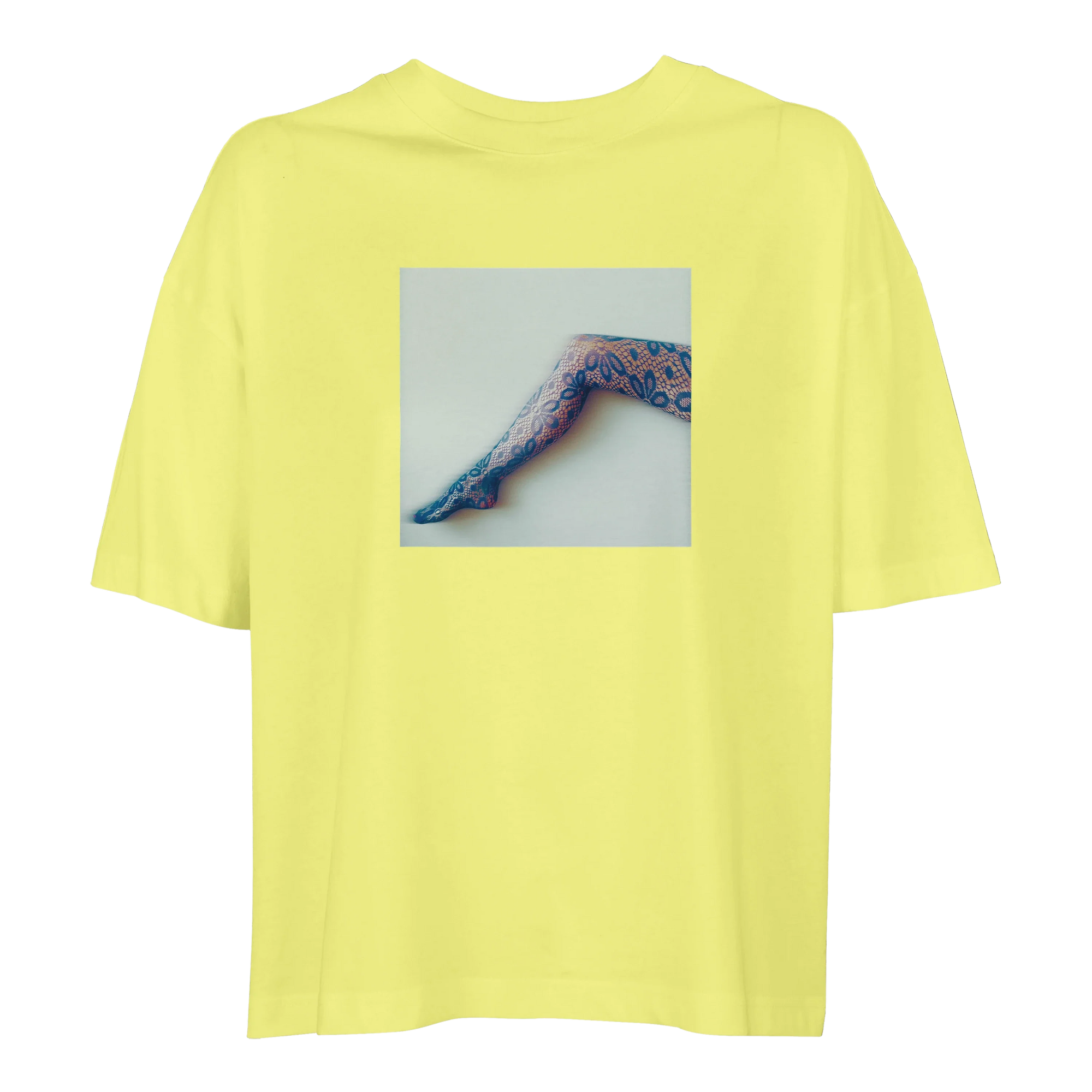 Jazzy - "Lacey Leg" T-shirt Light Yellow 1