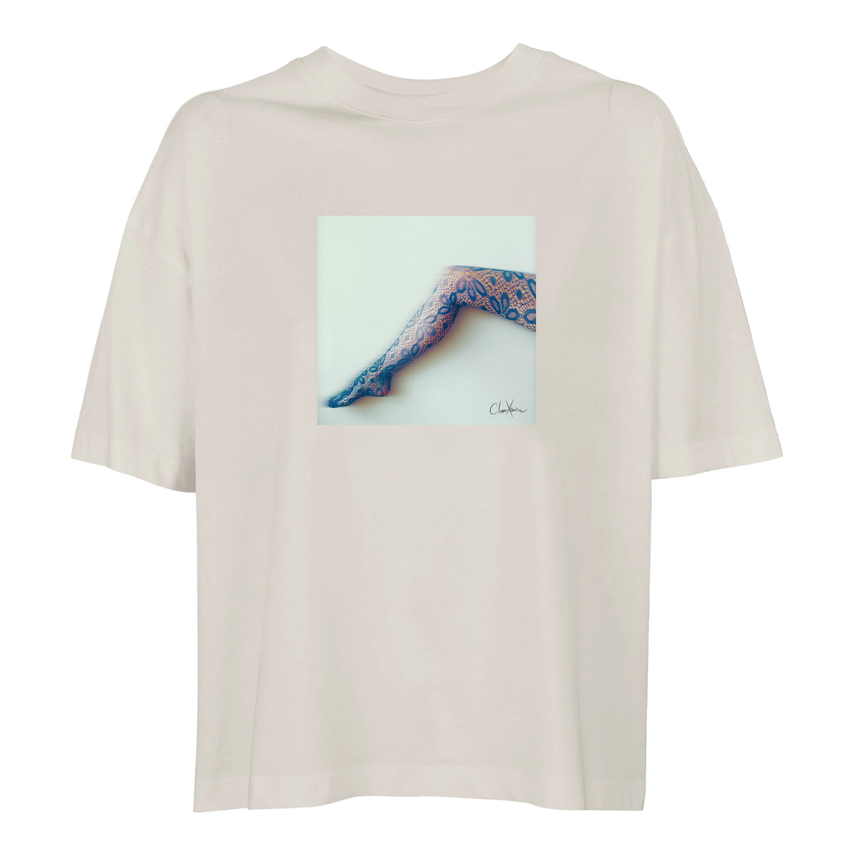 Jazzy - "Lacey Leg" T-shirt Off White 1