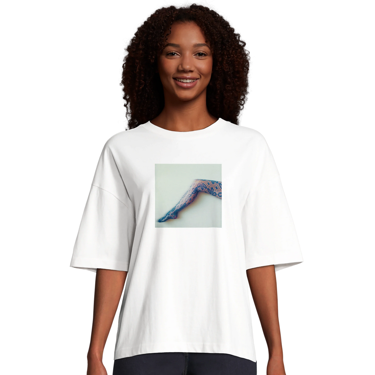 Jazzy - "Lacey Leg" T-shirt White 3