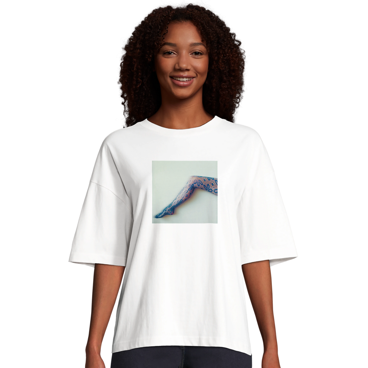 Jazzy - "Lacey Leg" T-shirt White 3