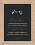 Jazzy Word of Intention Framed print 13x18 cm / 5x7″ Wood frame Carbon paper