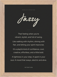 Jazzy Word of Intention Framed print 21x29.7 cm / 8x12" Wood frame Carbon paper