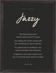 Jazzy Word of Intention Framed print 30x40 cm / 12x16″ Black frame Carbon paper