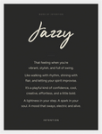 Jazzy Word of Intention Framed print 30x40 cm / 12x16″ White frame Carbon paper
