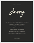 Jazzy Word of Intention Framed print 40x50 cm / 16x20″ White frame Carbon paper