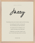 Jazzy Word of Intention Framed print 40x50 cm / 16x20″ Wood frame Linen paper
