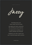 Jazzy Word of Intention Framed print 50x70 cm / 20x28″ Black frame Carbon paper