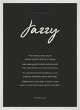 Jazzy Word of Intention Framed print 50x70 cm / 20x28″ White frame Carbon paper