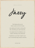 Jazzy Word of Intention Framed print 50x70 cm / 20x28″ Wood frame Linen paper