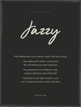 Jazzy Word of Intention Framed print 60x80 cm / 24x32″ Black frame Carbon paper