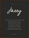 Jazzy Word of Intention Framed print 60x80 cm / 24x32″ Dark wood frame Carbon paper