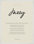 Jazzy Word of Intention Framed print 60x80 cm / 24x32″ White frame Linen paper