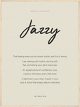 Jazzy Word of Intention Framed print 60x80 cm / 24x32″ Wood frame Linen paper