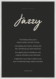 Jazzy Word of Intention Framed print 70x100 cm / 28x40″ White frame Carbon paper