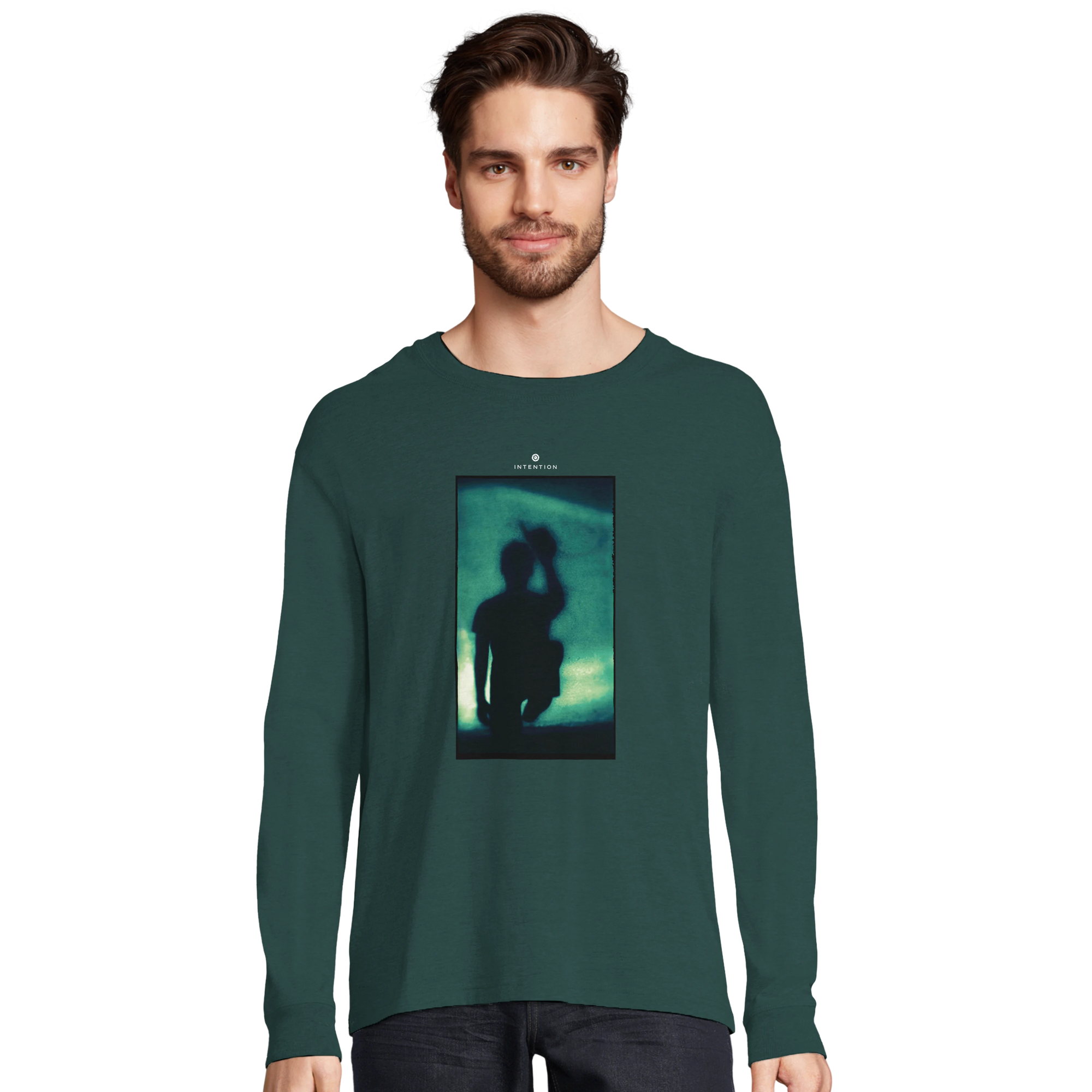 Joy - "Dancing Cowboy" Long sleeve green empire XS 3