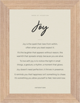 Joy Word of Intention Framed print 13x18 cm / 5x7″ Wood frame Linen paper