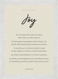 Joy Word of Intention Framed print 21x29.7 cm / 8x12" White frame Linen paper