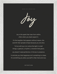Joy Word of Intention Framed print 30x40 cm / 12x16″ White frame Carbon paper