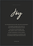 Joy Word of Intention Framed print 50x70 cm / 20x28″ Black frame Carbon paper