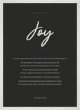 Joy Word of Intention Framed print 50x70 cm / 20x28″ White frame Carbon paper