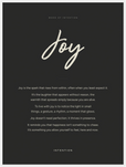 Joy Word of Intention Framed print 60x80 cm / 24x32″ White frame Carbon paper