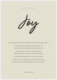 Joy Word of Intention Framed print 70x100 cm / 28x40″ White frame Linen paper