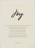 Joy Word of Intention Framed print A1 (59.4 x 84.1  cm) White frame Linen paper