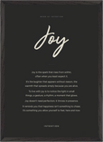 Joy Word of Intention Framed print A2 (42 x 59.4  cm) Black frame Carbon paper
