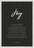 Joy Word of Intention Framed print A2 (42 x 59.4  cm) White frame Carbon paper