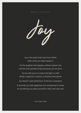 Joy Word of Intention Framed print A2 (42 x 59.4  cm) White frame Carbon paper