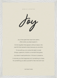 Joy Word of Intention Framed print A2 (42 x 59.4  cm) White frame Linen paper