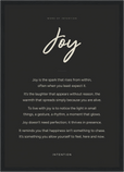 Joy Word of Intention Framed print A3 (29.7 x 42  cm) Black frame Carbon paper