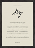 Joy Word of Intention Framed print A3 (29.7 x 42  cm) Black frame Linen paper