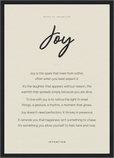 Joy Word of Intention Framed print A3 (29.7 x 42  cm) Black frame Linen paper