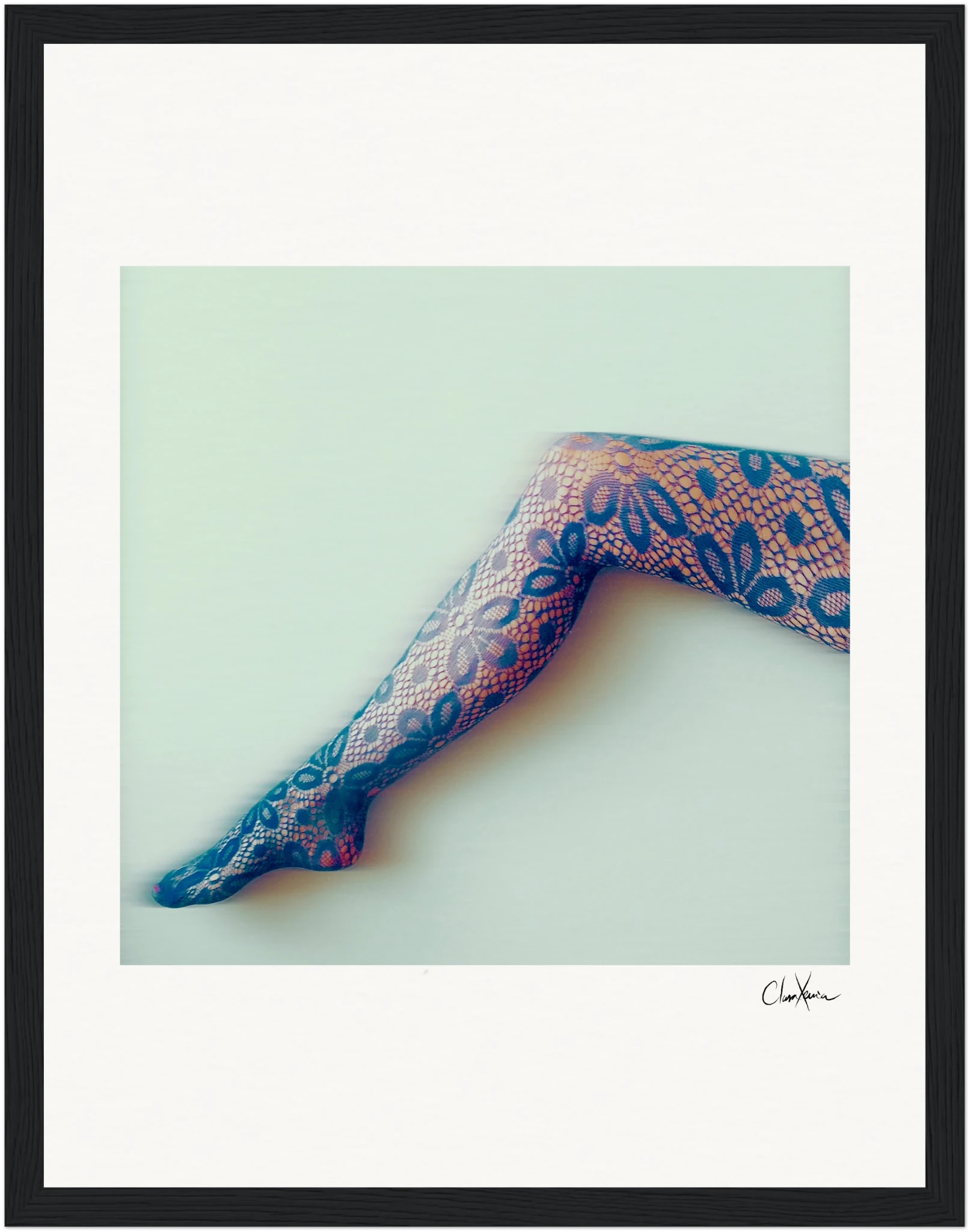 Lacey Leg Framed print 27x35 cm / 11x14″ Black frame 42