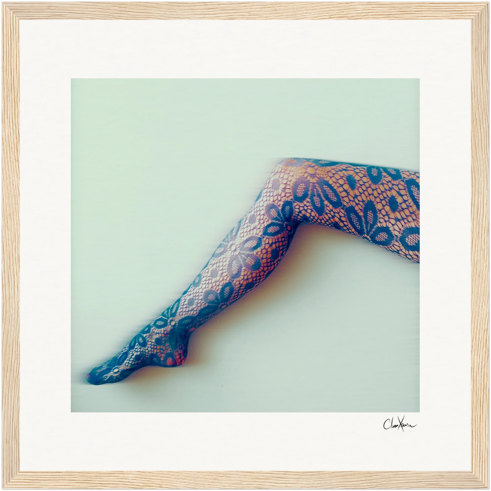 Lacey Leg Framed print 30x30 cm / 12x12″ Wood frame 21