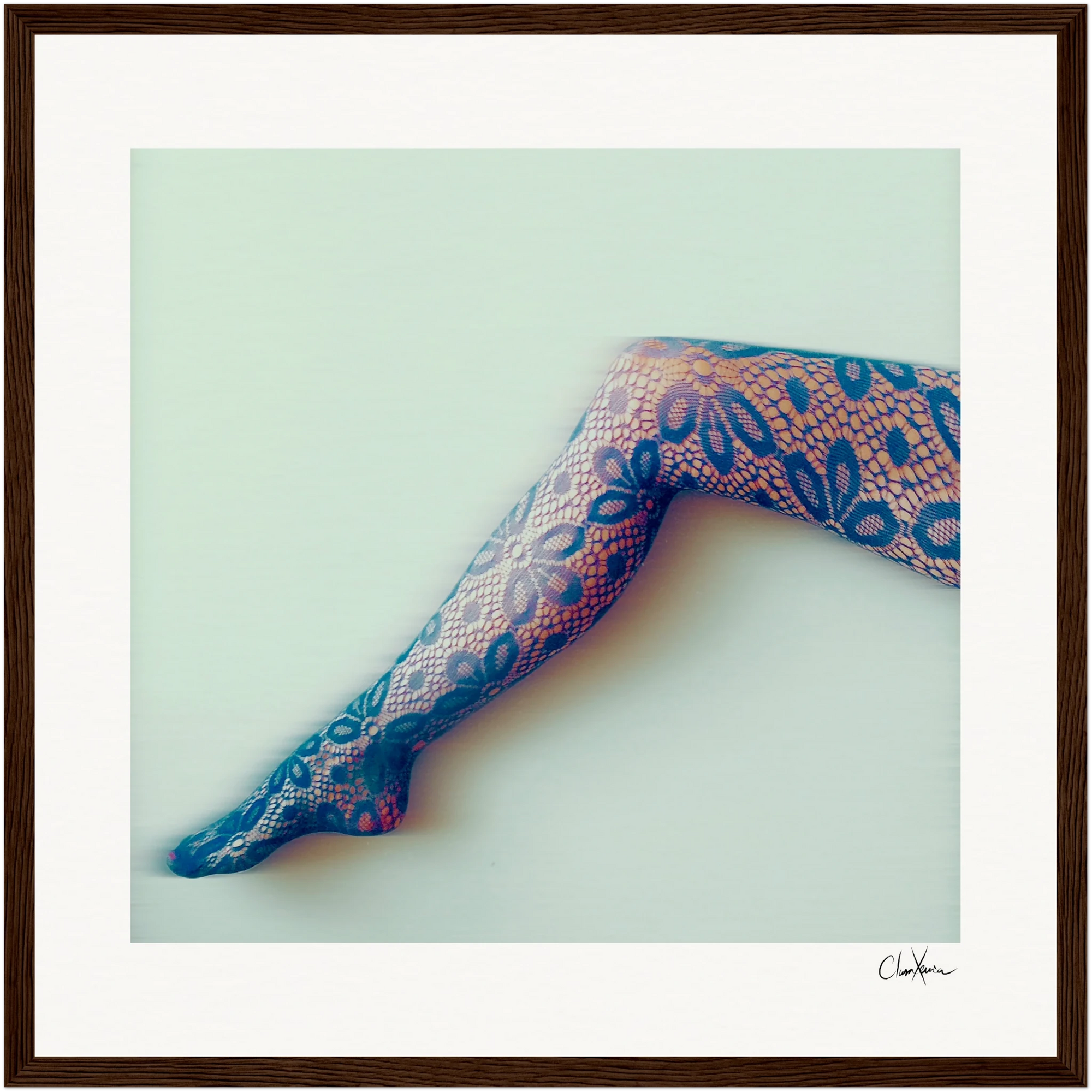 Lacey Leg Framed print 40x40 cm / 16x16″ Dark wood frame 34