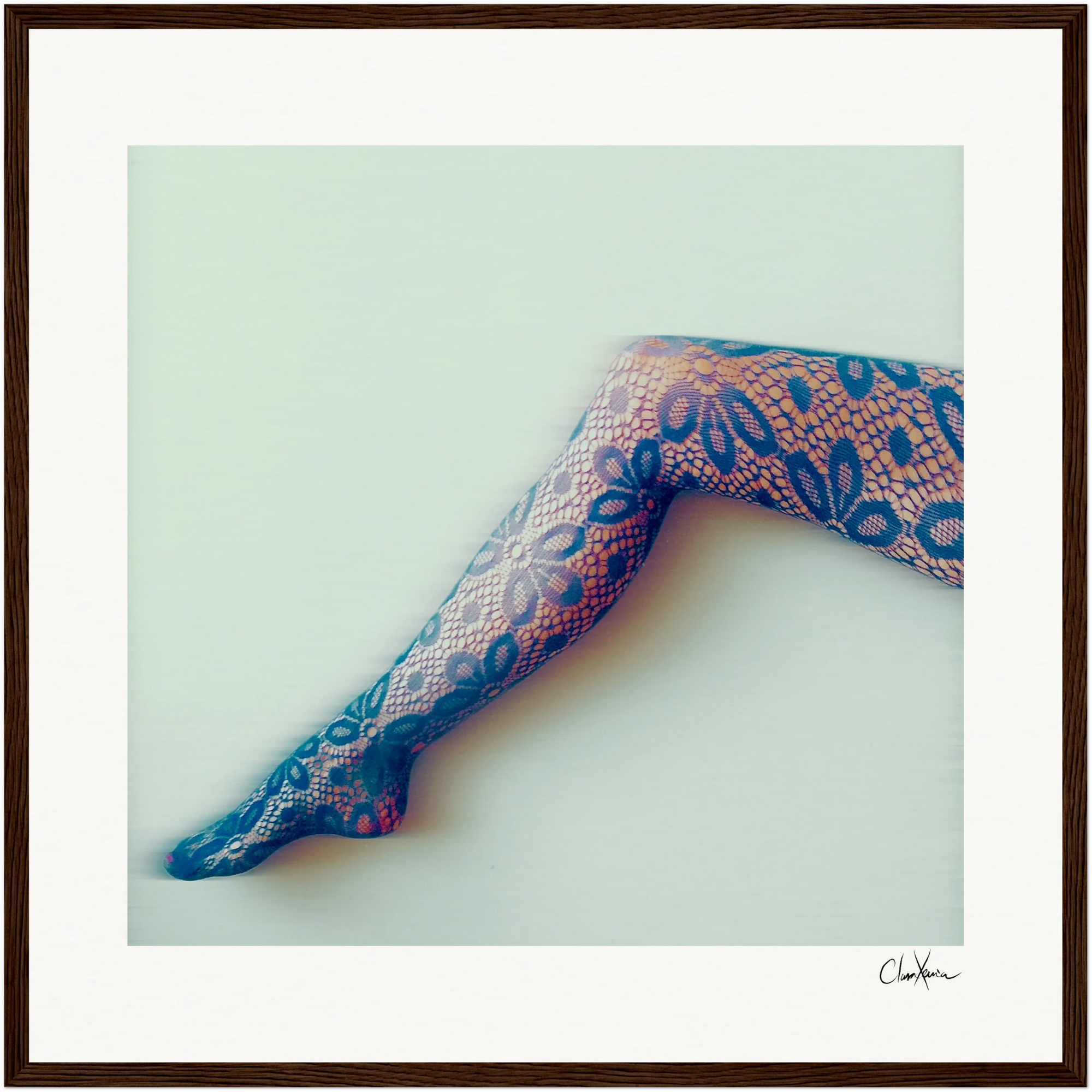 Lacey Leg Framed print 50x50 cm / 20x20″ Dark wood frame 36