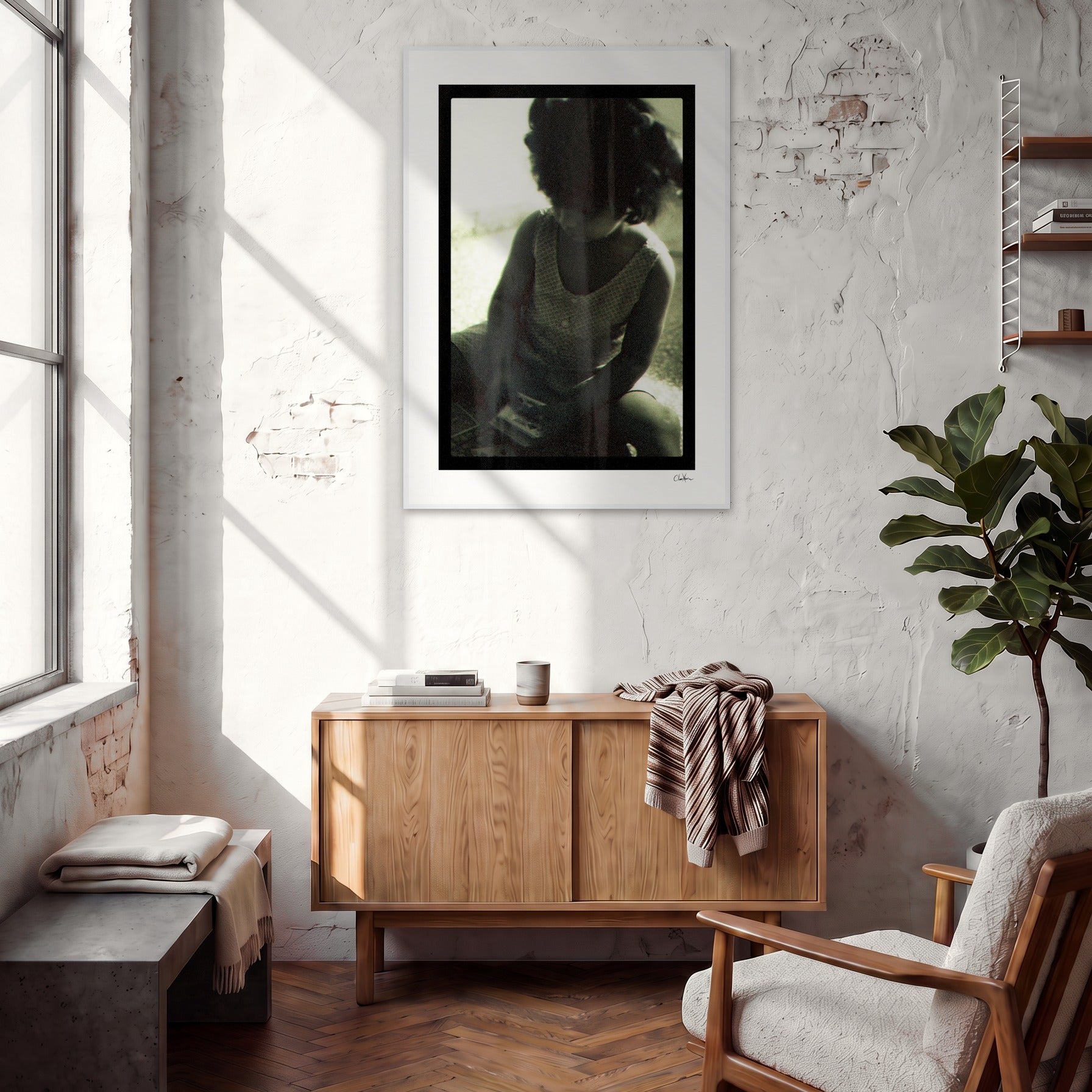 Little Secret Framed print 70x100 cm / 28x40″ White frame in interior