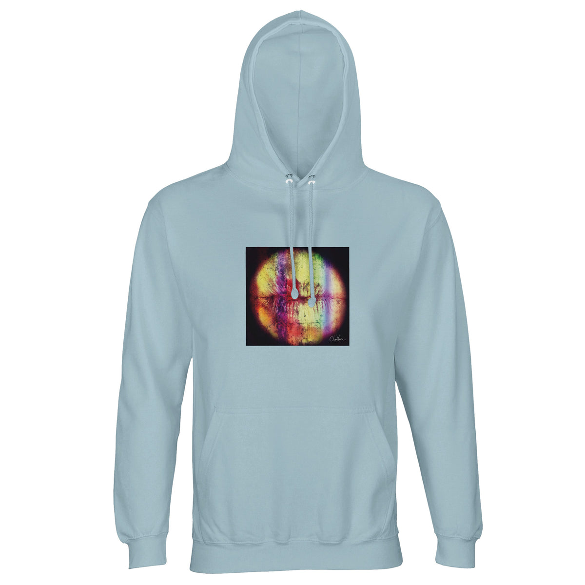 Love - "Chromatic Kiss" Hoodie creamy blue 1