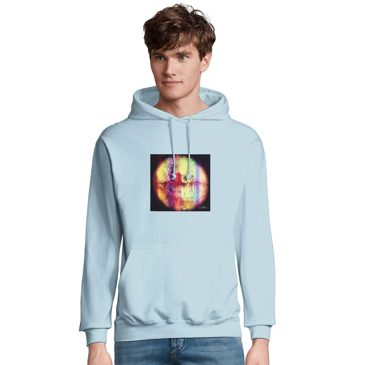 Love - "Chromatic Kiss" Hoodie creamy blue 4